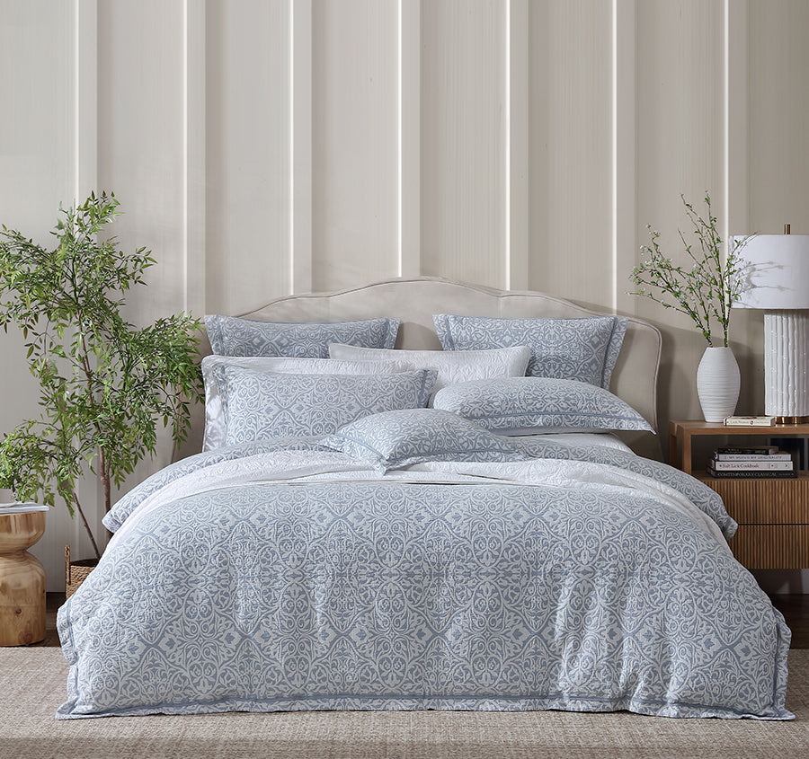 Althea Quilt Cover Set Range Denim