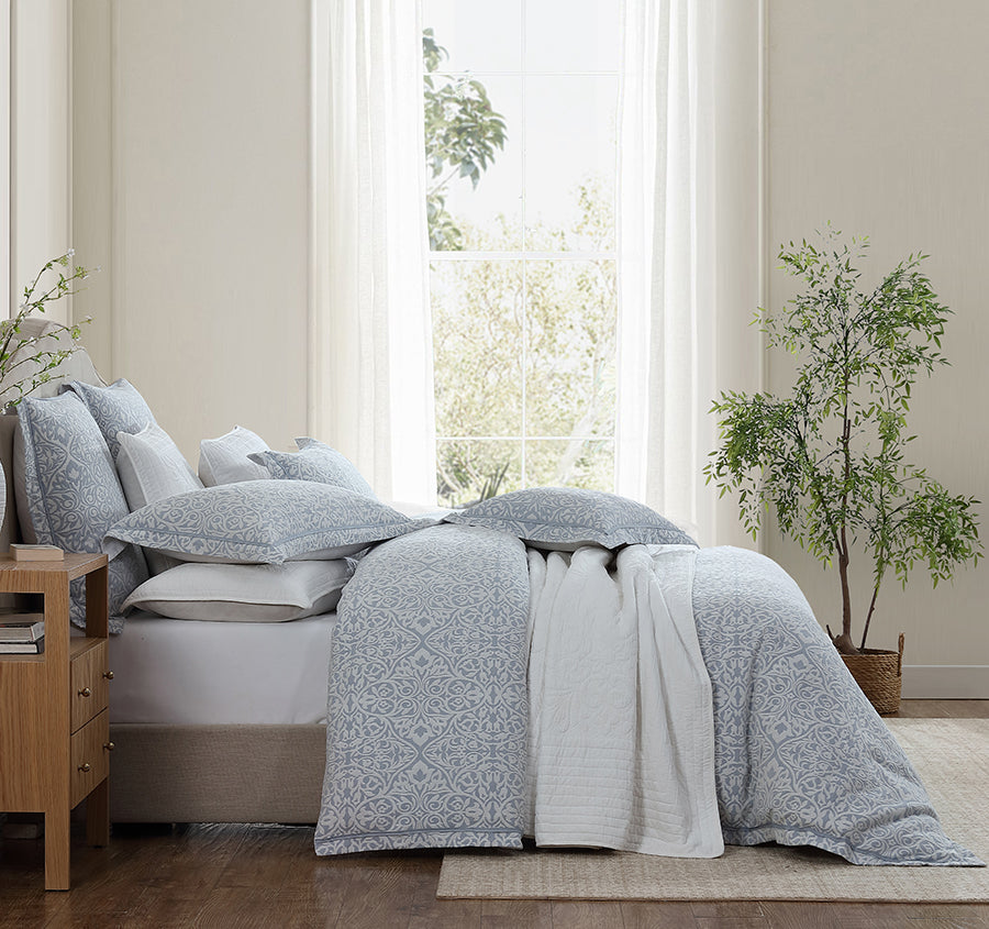 Althea Quilt Cover Set Range Denim