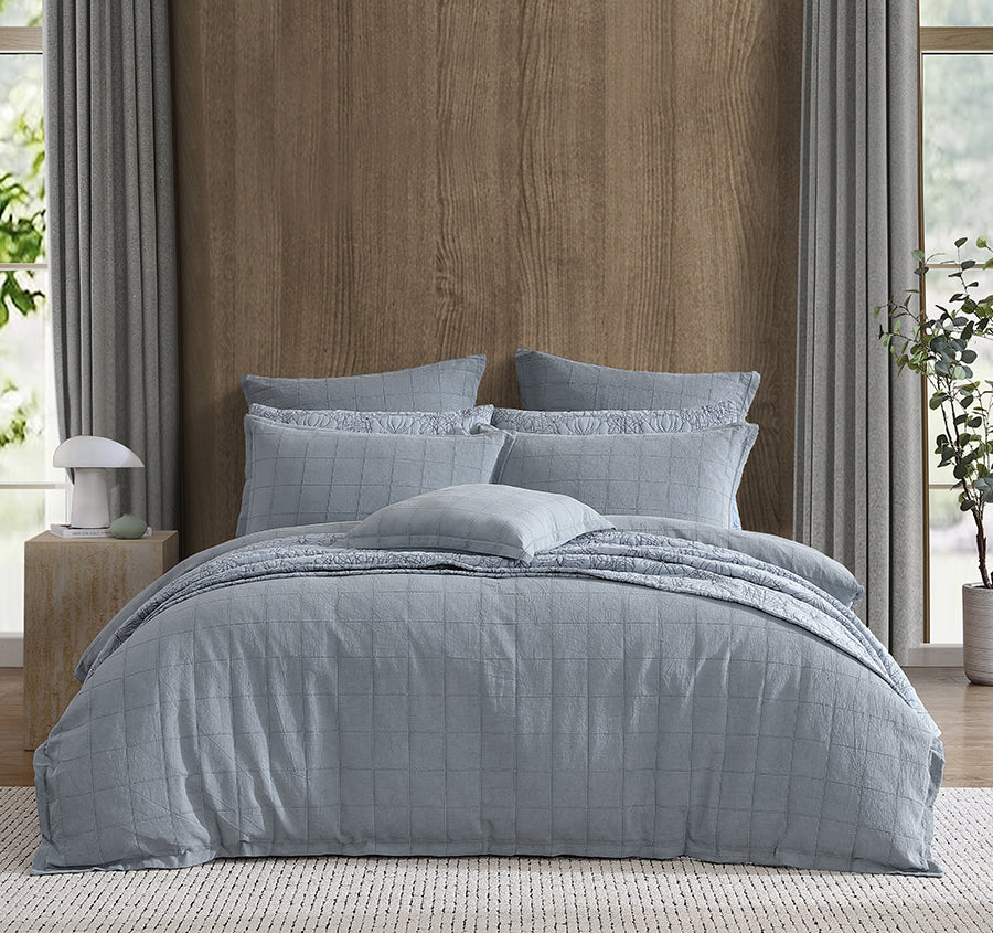Artemis Quilt Cover Set Range Denim