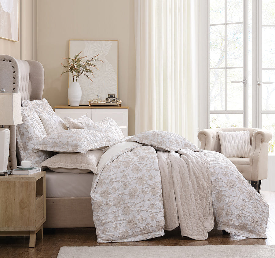 Bloom Quilt Cover Set Range Stone