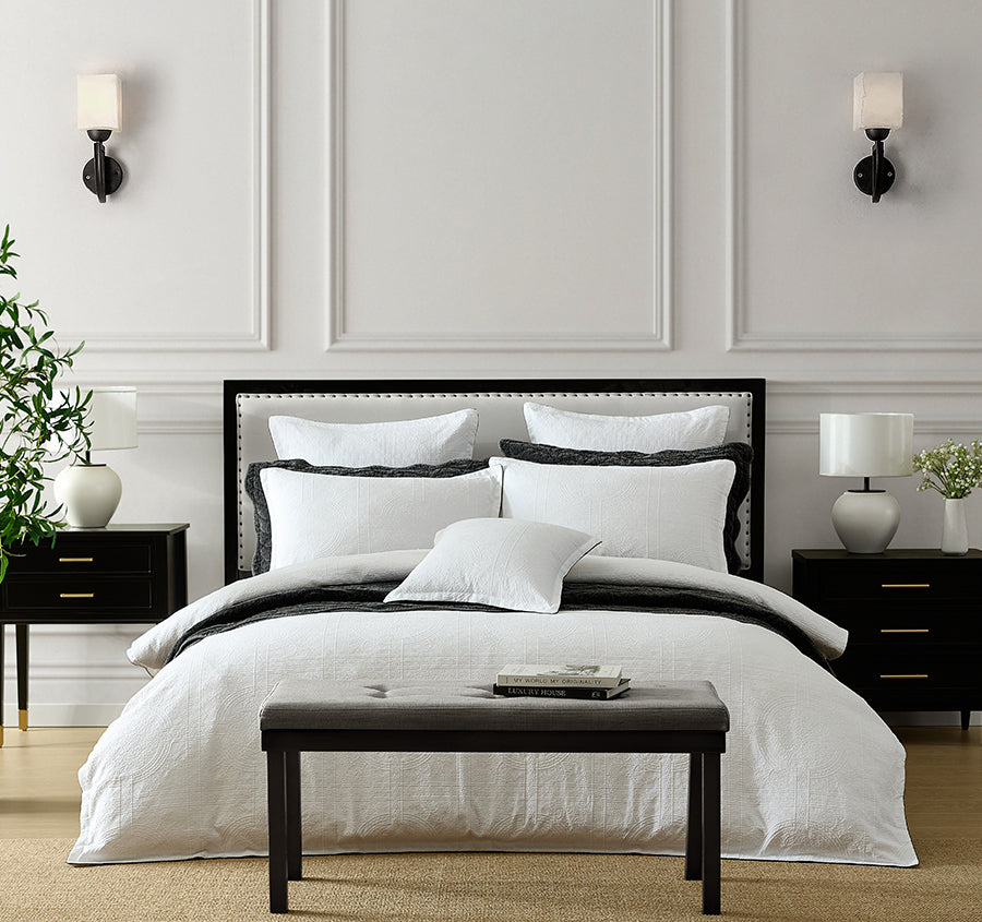 Catalina Quilt Cover Set Range White