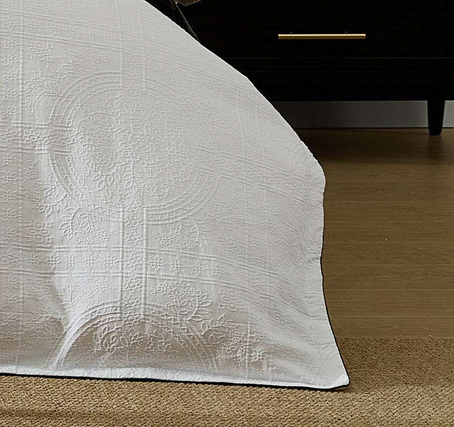 Catalina Quilt Cover Set Range White