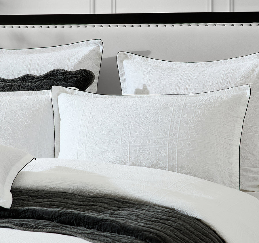 Catalina Quilt Cover Set Range White