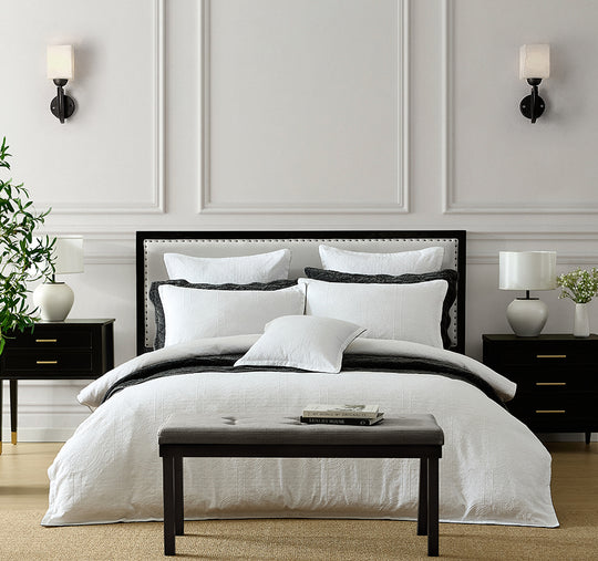 Catalina Quilt Cover Set Range White