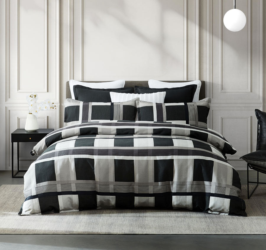 Conrad Quilt Cover Set Range Silver