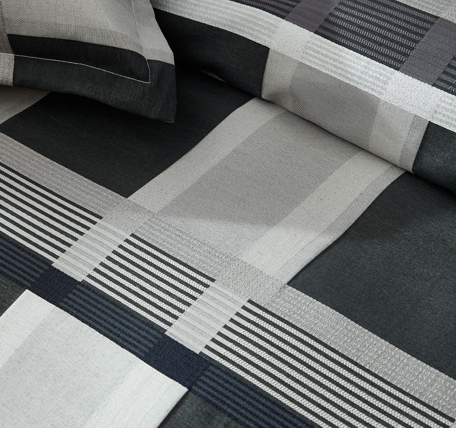 Conrad Quilt Cover Set Range Silver