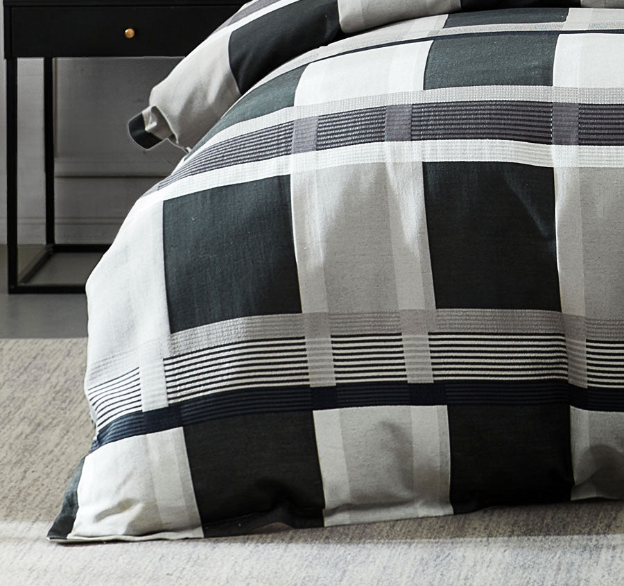 Conrad Quilt Cover Set Range Silver