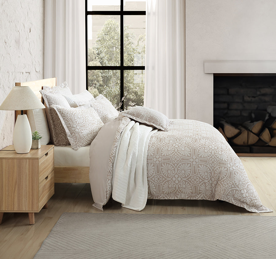 Dakota Quilt Cover Set Range Stone