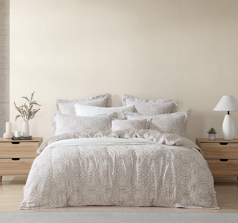 Dakota Quilt Cover Set Range Stone