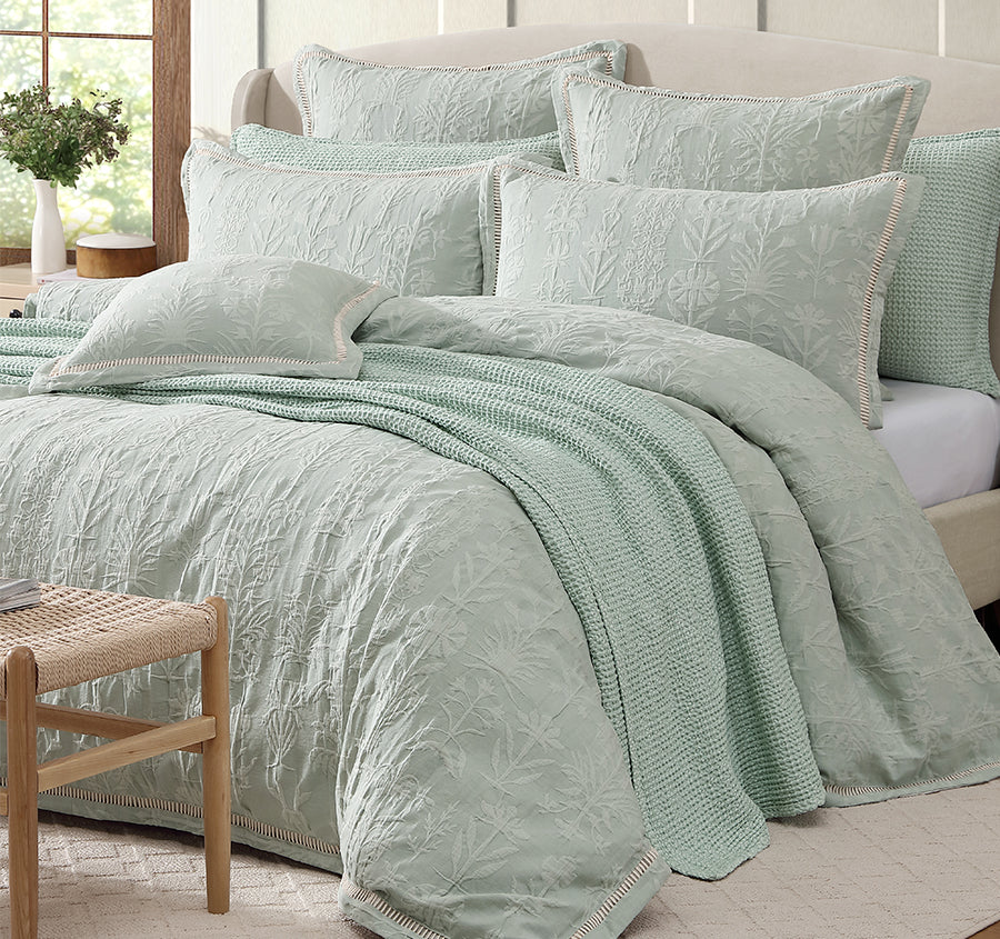 Florence Quilt Cover Set Range Sage