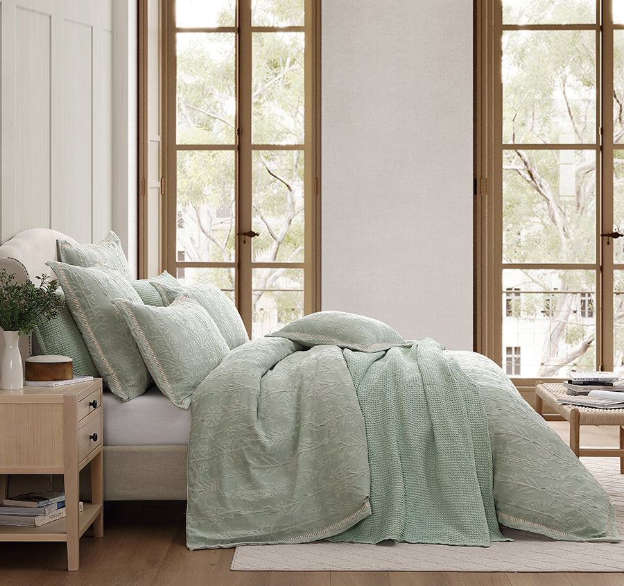Florence Quilt Cover Set Range Sage