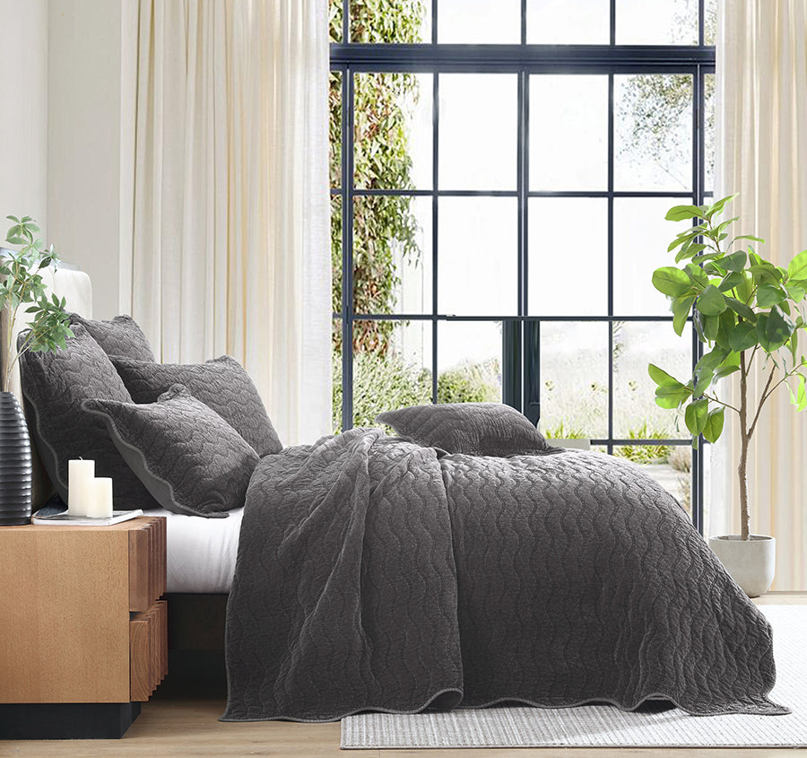 Indiana Coverlet Charcoal