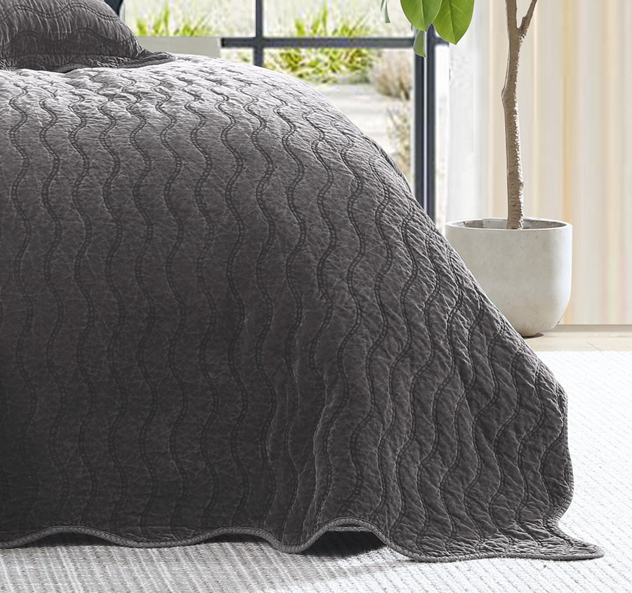 Indiana Coverlet Charcoal