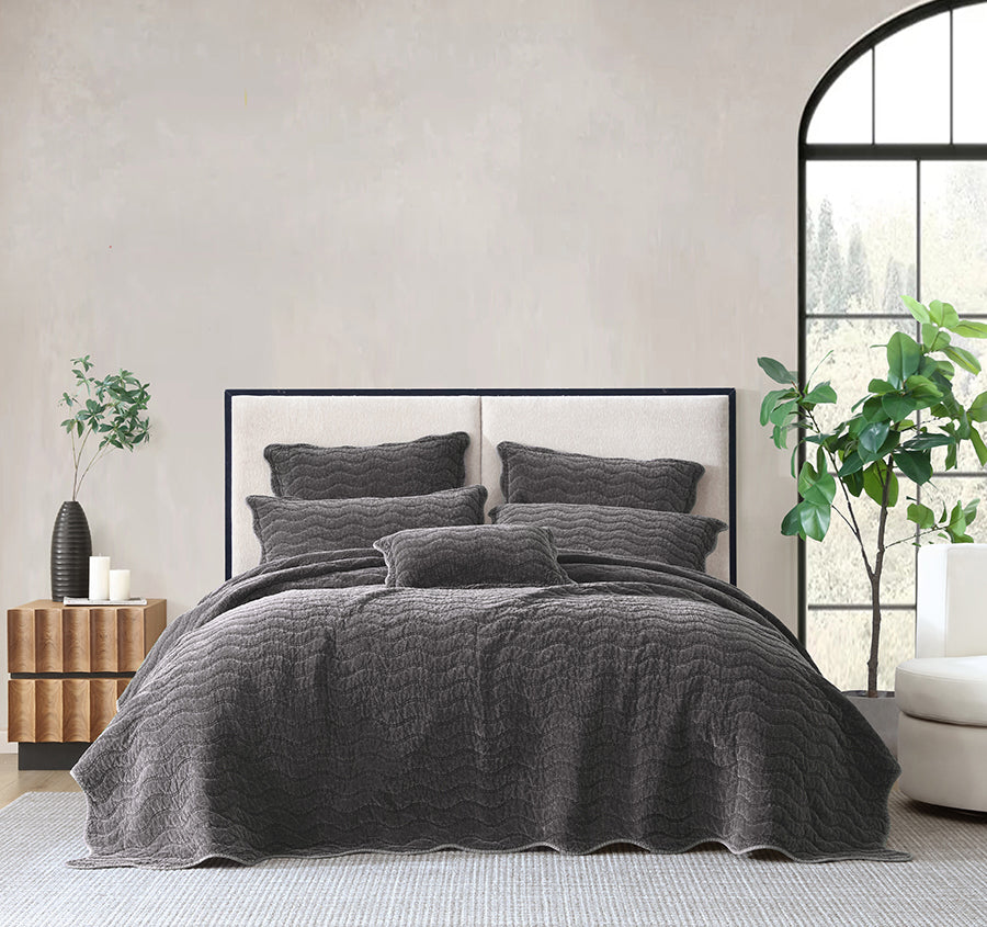 Indiana Coverlet Charcoal