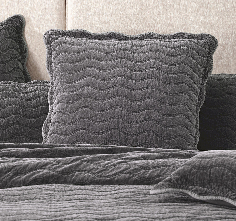 Indiana European Pillow Sham Charcoal