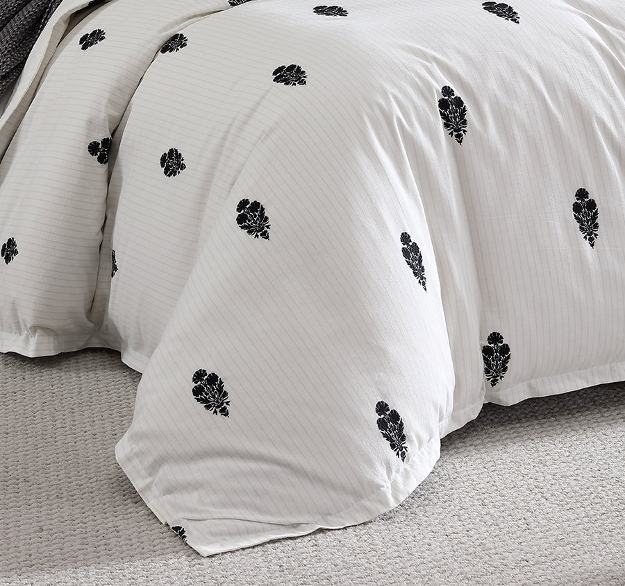 Khari Quilt Cover Set Range Charcoal