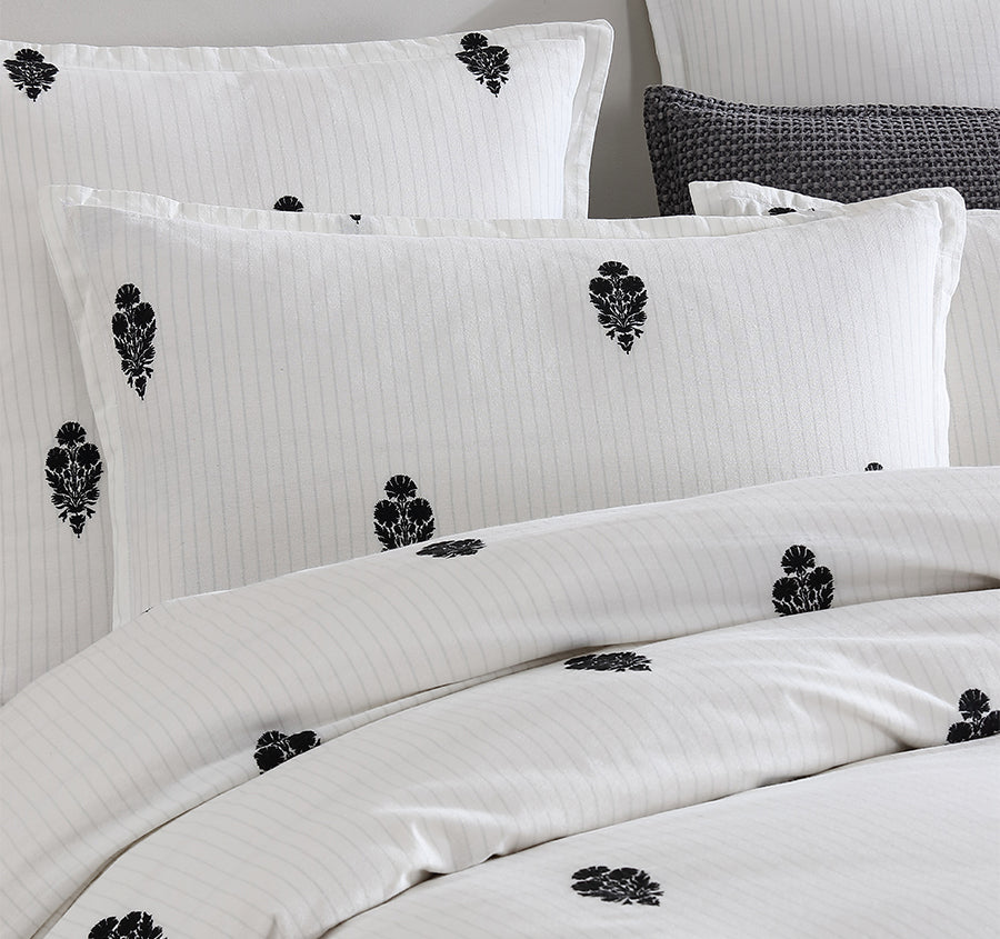 Khari Quilt Cover Set Range Charcoal