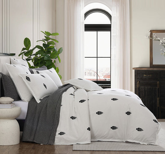 Khari Quilt Cover Set Range Charcoal