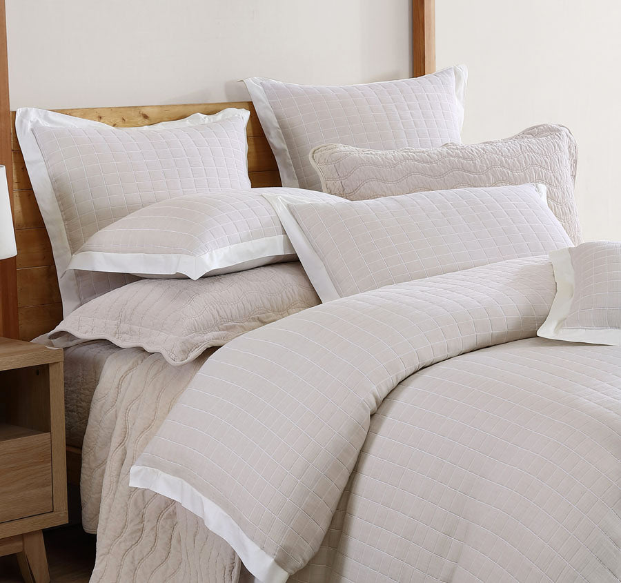 Kingston Quilt Cover Set Range Stone