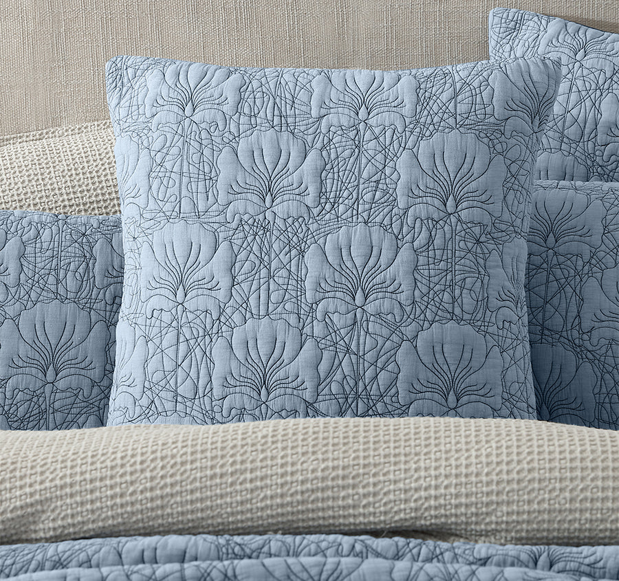 Lilian European Pillow Sham Denim
