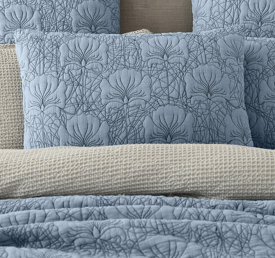 Lilian Standard Pillow Sham Pair Denim