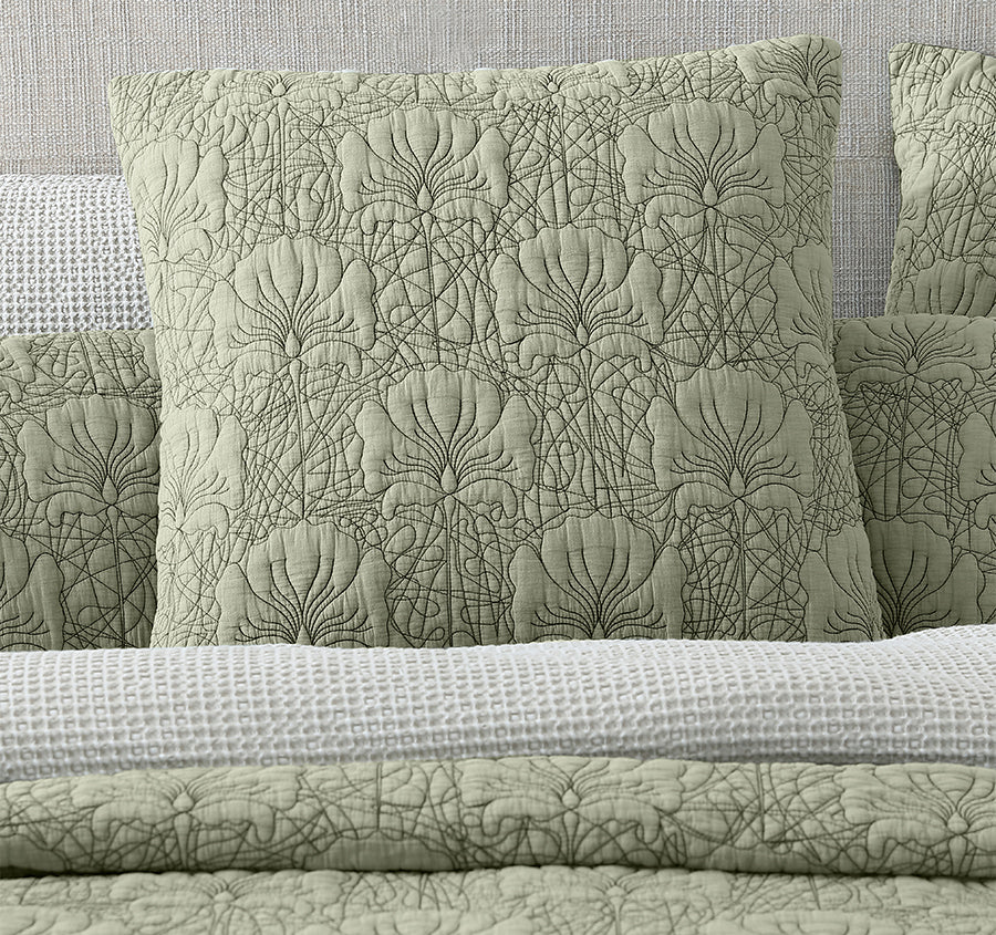 Lilian European Pillow Sham Moss