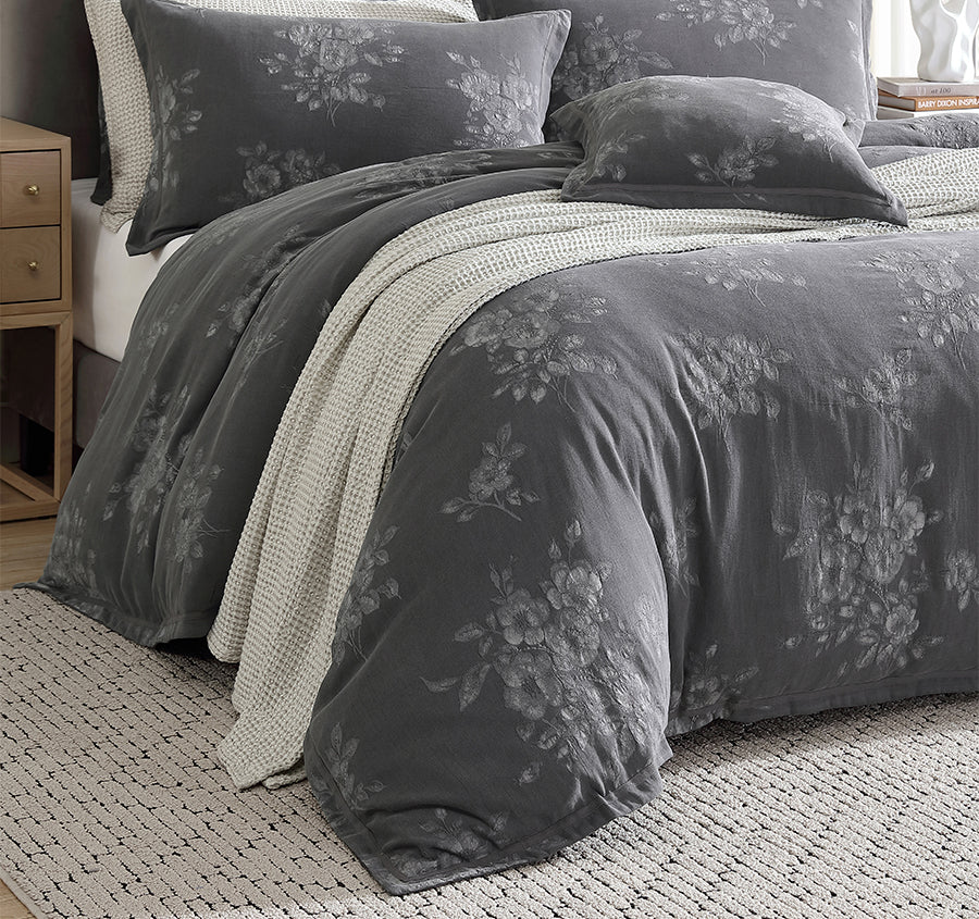 Maisey Quilt Cover Set Range Charcoal