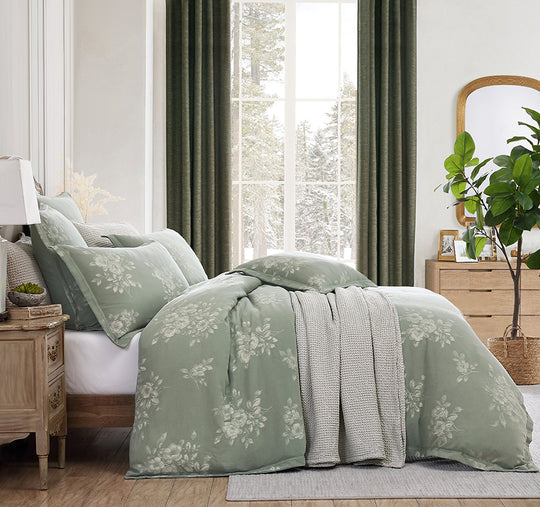 Maisey Quilt Cover Set Range Moss
