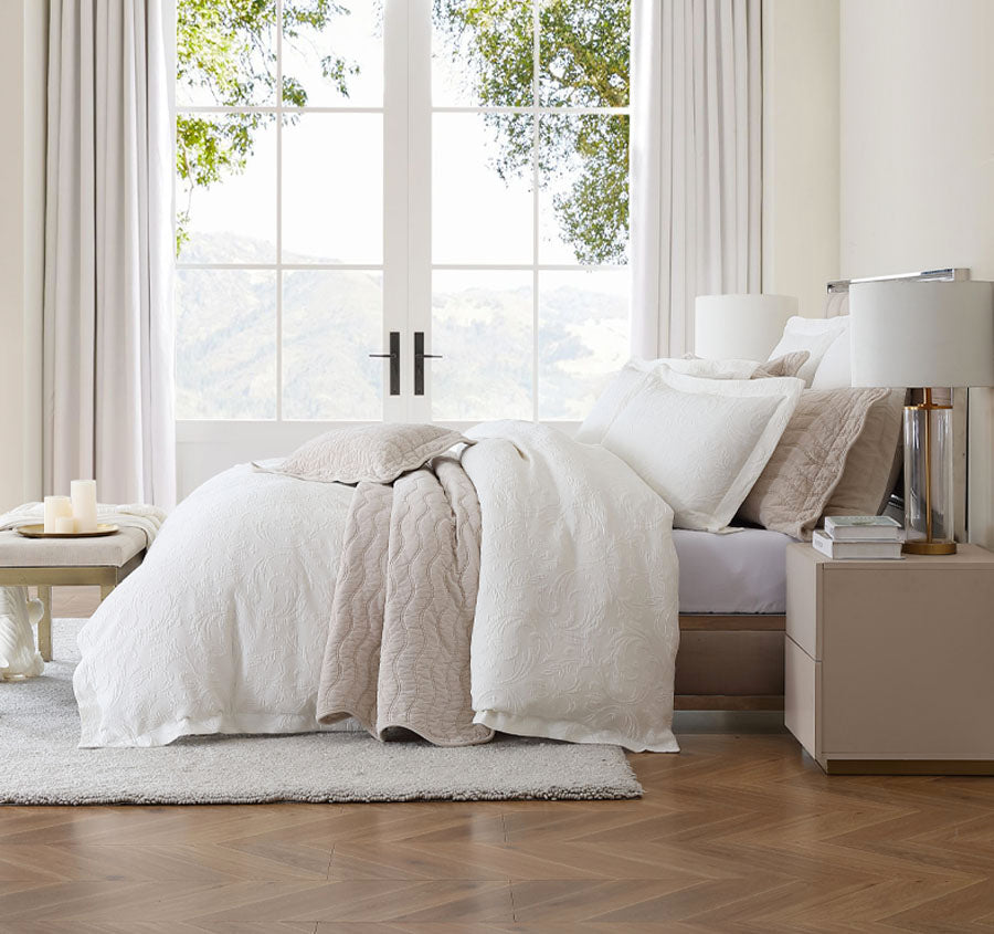 Marbella Quilt Cover Set Range Ivory