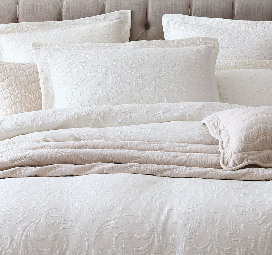 Marbella Quilt Cover Set Range Ivory