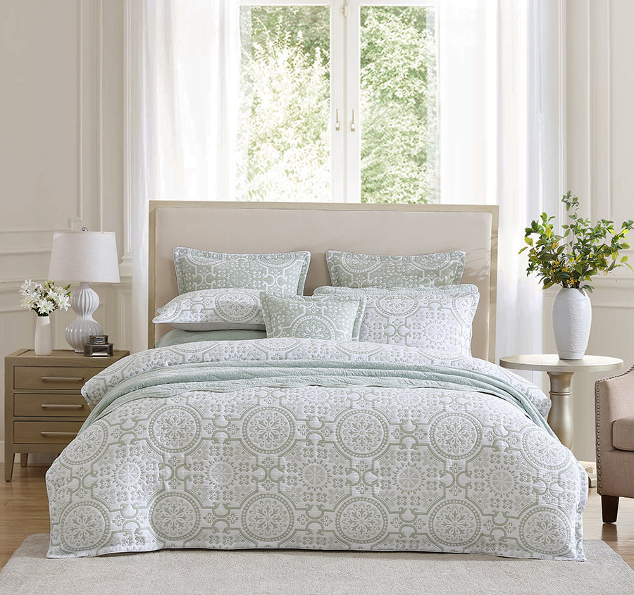 Mayfair Quilt Cover Set Range Sage