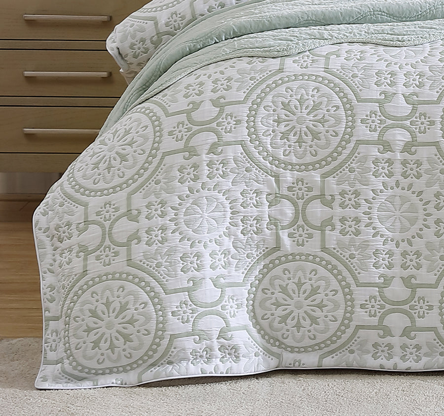 Mayfair Quilt Cover Set Range Sage