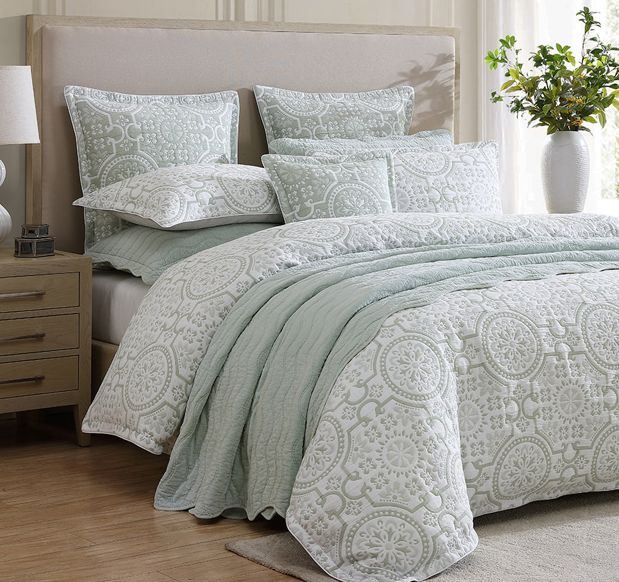 Mayfair Quilt Cover Set Range Sage