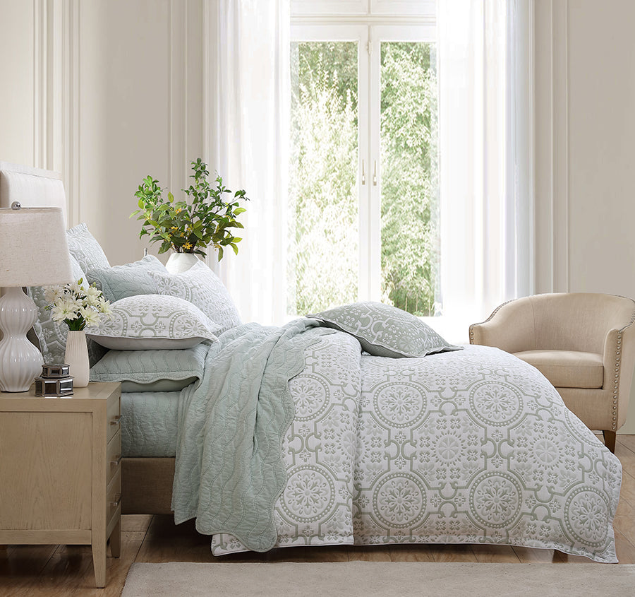 Mayfair Quilt Cover Set Range Sage
