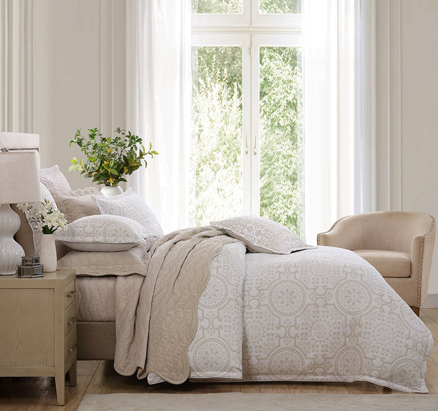 Mayfair Quilt Cover Set Range Stone