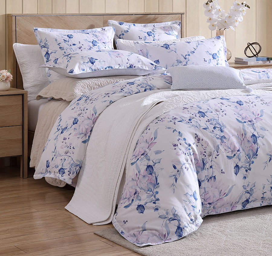 Millicent Quilt Cover Set Range Chambray