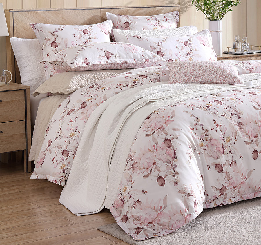 Millicent Quilt Cover Set Range Rose