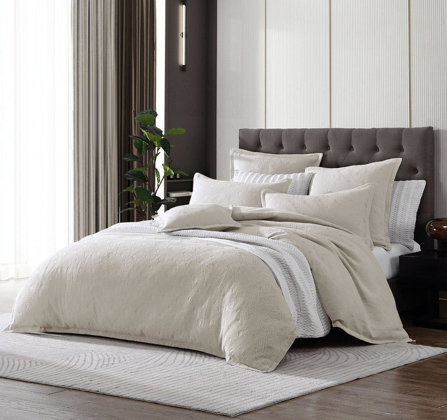 Nara Quilt Cover Set Range Stone