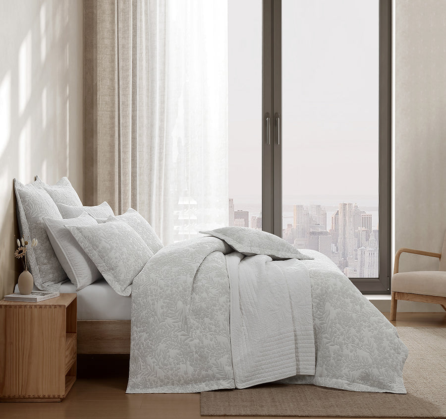 Quinn Quilt Cover Set Range Silver