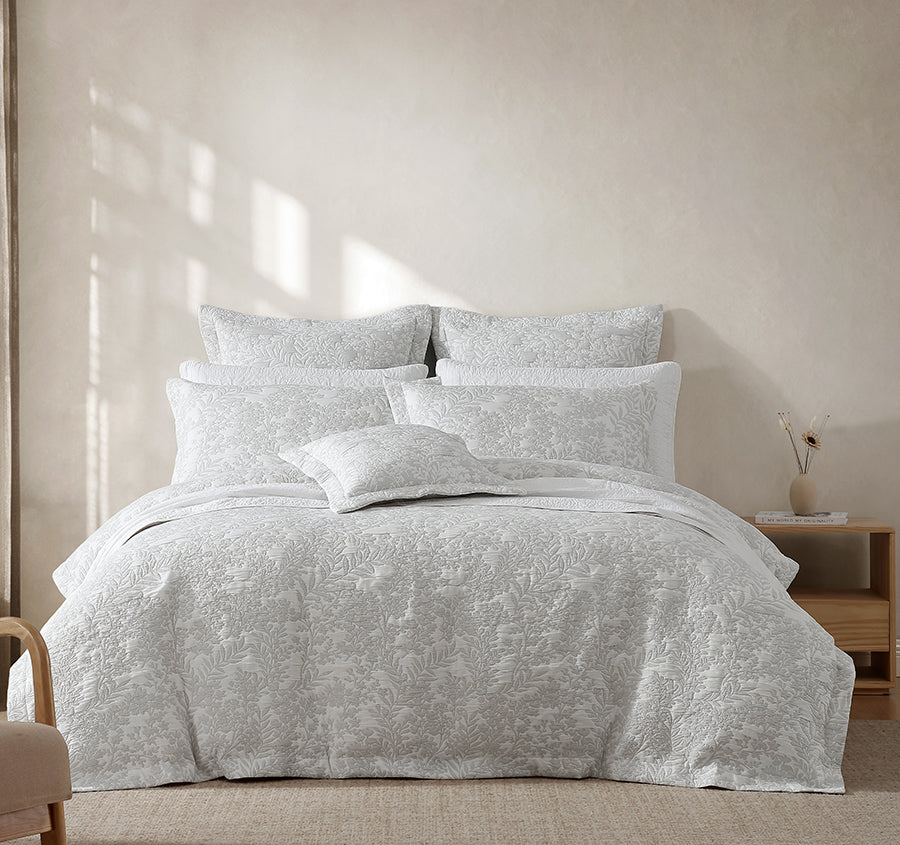 Quinn Quilt Cover Set Range Silver