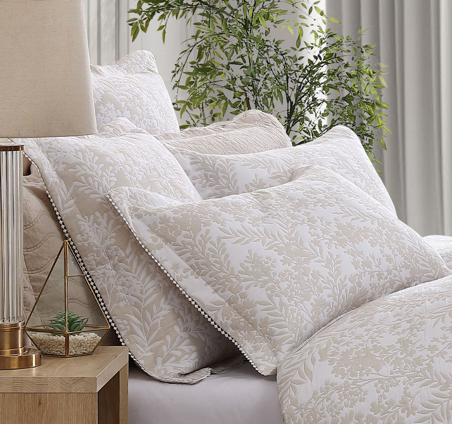 Quinn Quilt Cover Set Range Stone