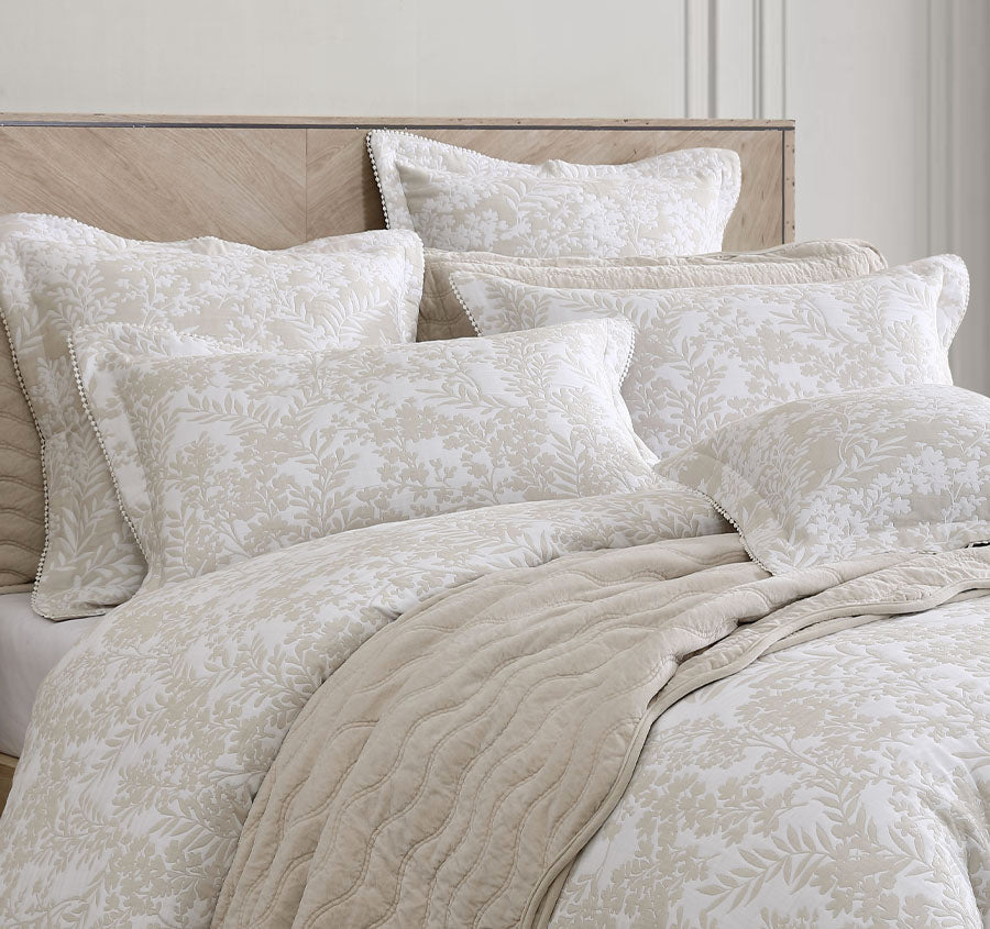 Quinn Quilt Cover Set Range Stone