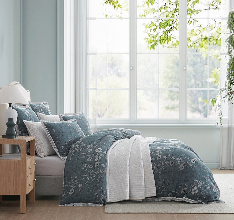 Samaria Quilt Cover Set Range Teal
