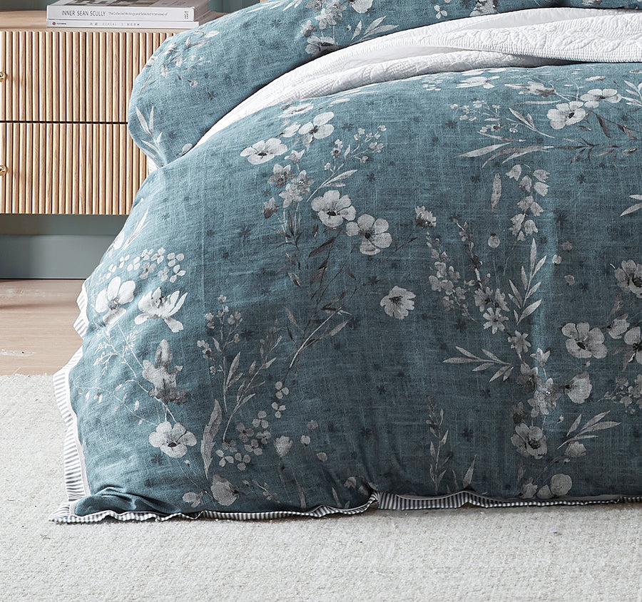 Samaria Quilt Cover Set Range Teal