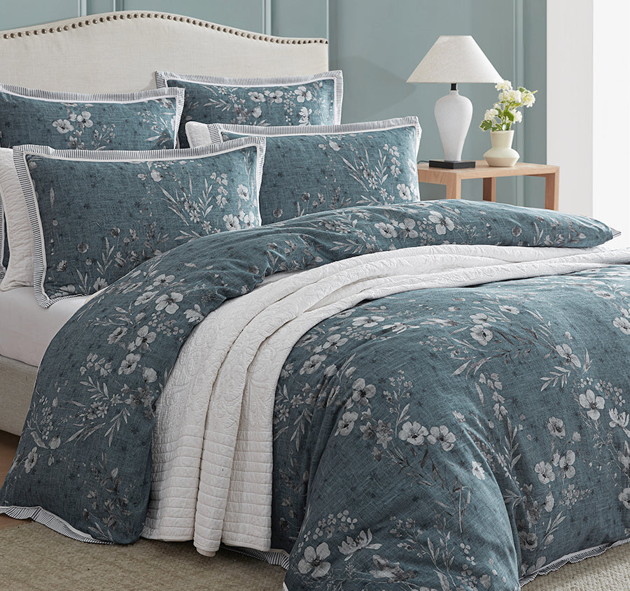 Samaria Quilt Cover Set Range Teal