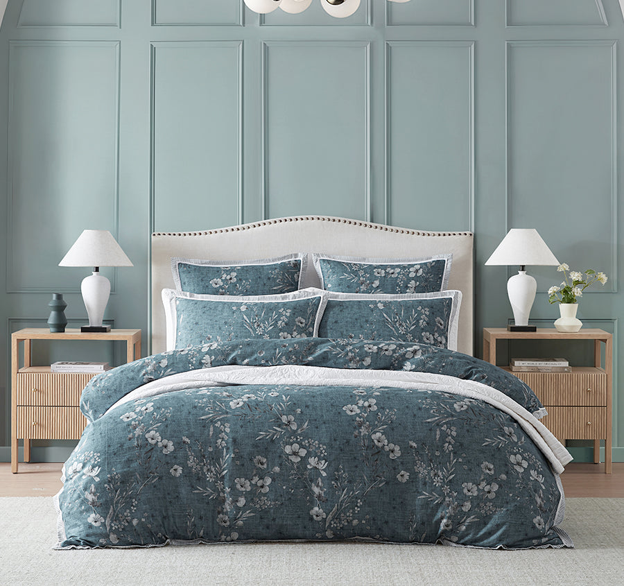 Samaria Quilt Cover Set Range Teal