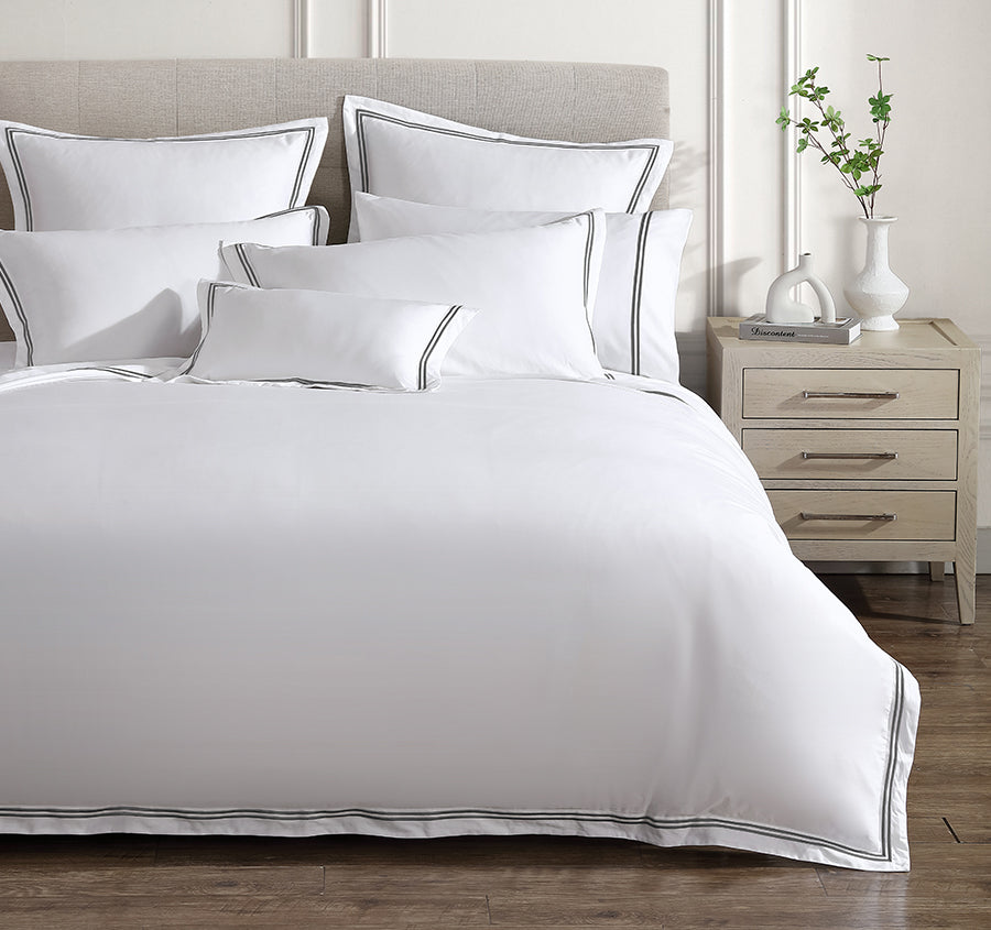 Santiago Quilt Cover Set Range Charcoal