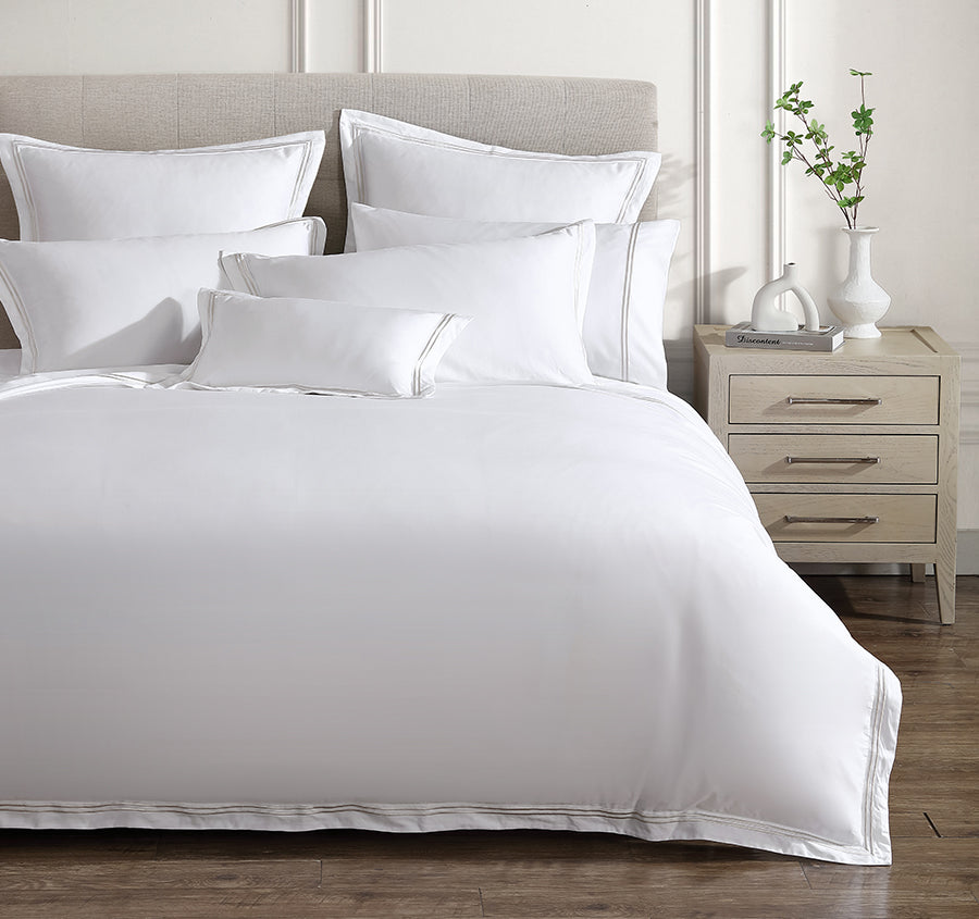 Santiago Quilt Cover Set Range Stone