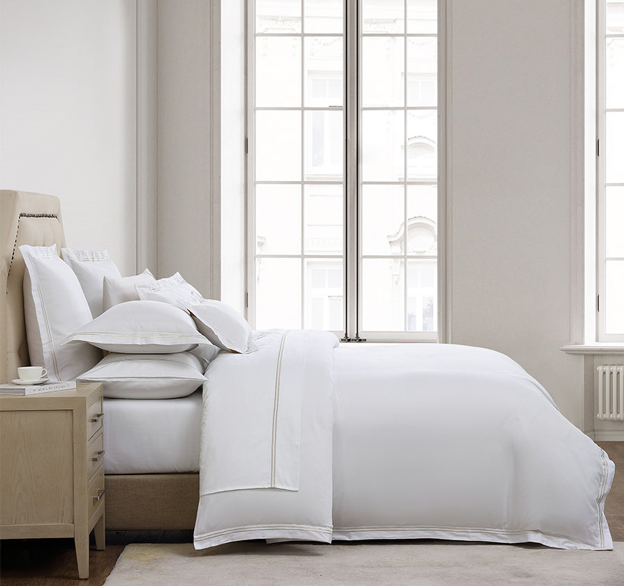 Santiago Quilt Cover Set Range Stone