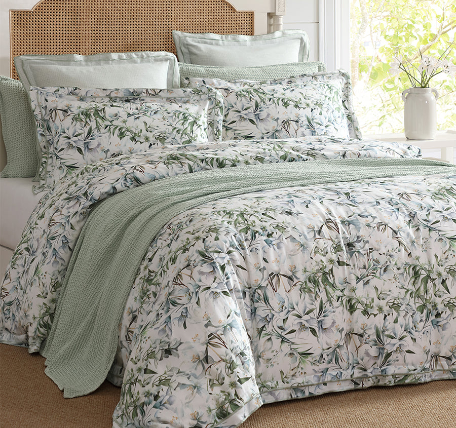 Starlet Quilt Cover Set Range Sage